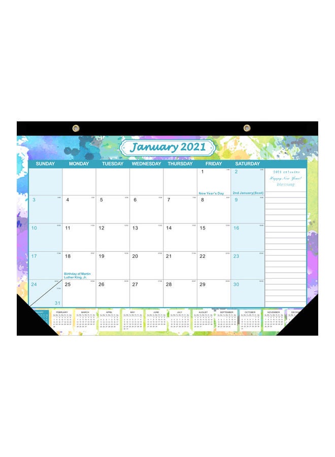 Generic Calendar Planner Jan 2021-Dec With Corner Protectors multicolour  - Image 1