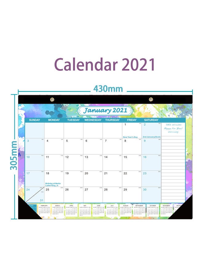 Generic Calendar Planner Jan 2021-Dec With Corner Protectors multicolour  - Image 4