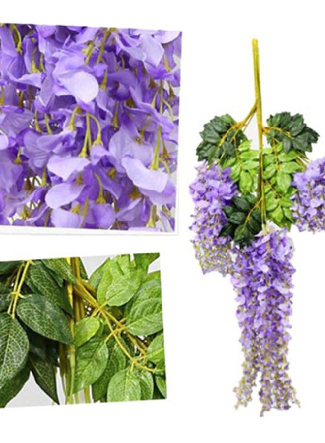 Bluelans - Hanging Artificial Flowers Purple/Green 110centimeter - Image 1