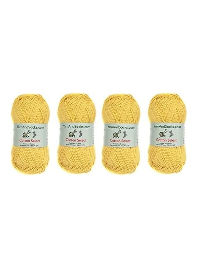 BambooMN - Pack Of 4 Cotton Yarn Yellow - Image 1