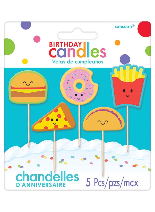 Amscan 5-Piece Food Icons Molded Birthday Candles