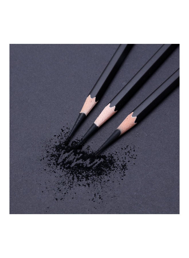 tenwin 12-Piece Professional Charcoal Sketch Pencil With Cap Black - Image 3