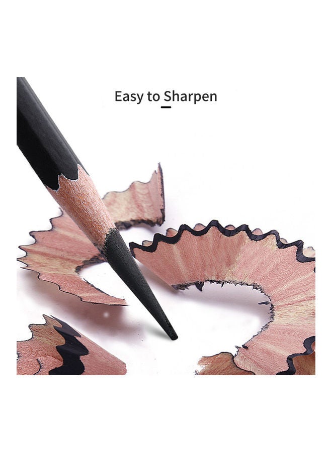 tenwin 12-Piece Professional Charcoal Sketch Pencil With Cap Black - Image 4