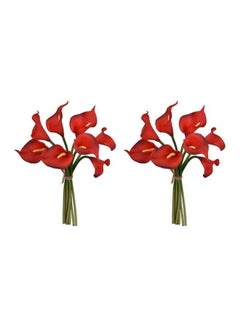 16-Piece Artificial Calla Lily Flowers Red 35x9x9cm