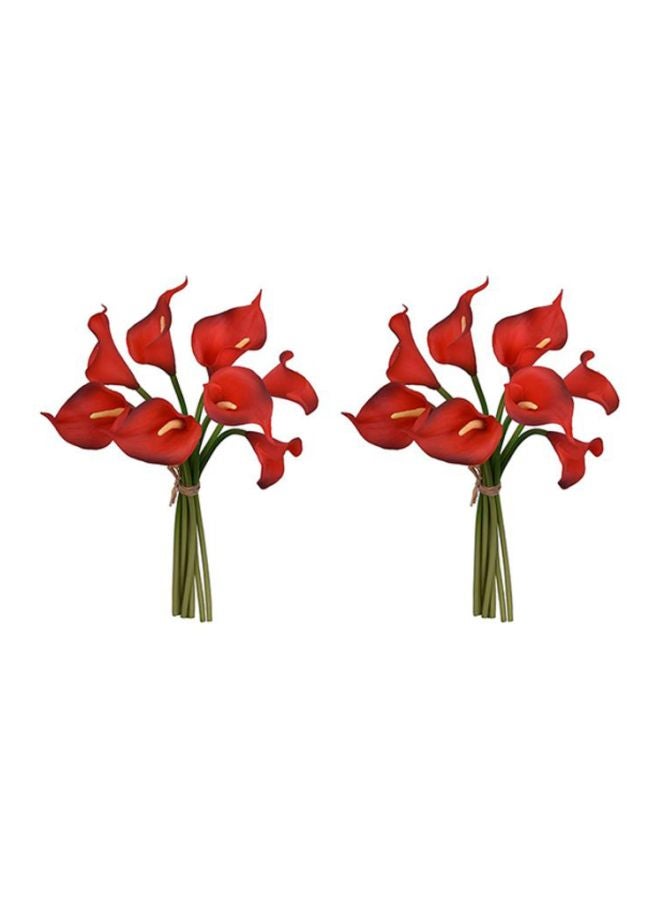 Yatai - 16-Piece Artificial Calla Lily Flowers Red 35x9x9cm - Image 1