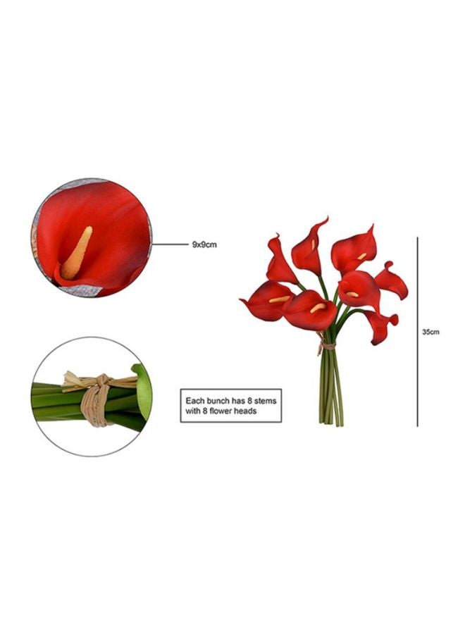 Yatai - 16-Piece Artificial Calla Lily Flowers Red 35x9x9cm - Image 1