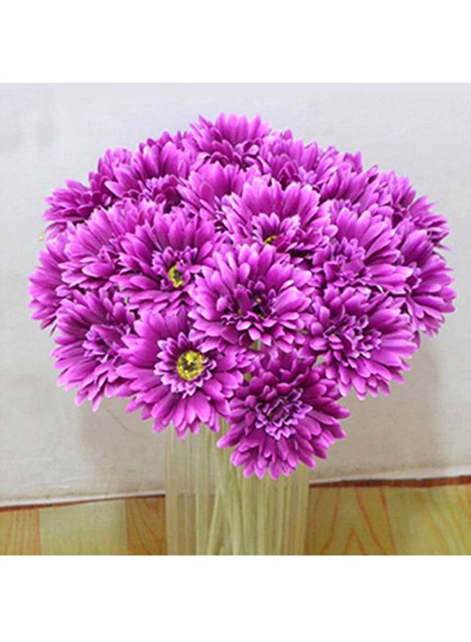 Bluelans - Artificial Gerbera Daisy Flower Bouquet Purple 50cm - Image 1