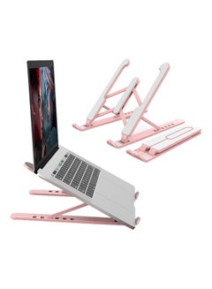 Generic Portable Laptop Riser Foldable Stand Pink  - Image 1