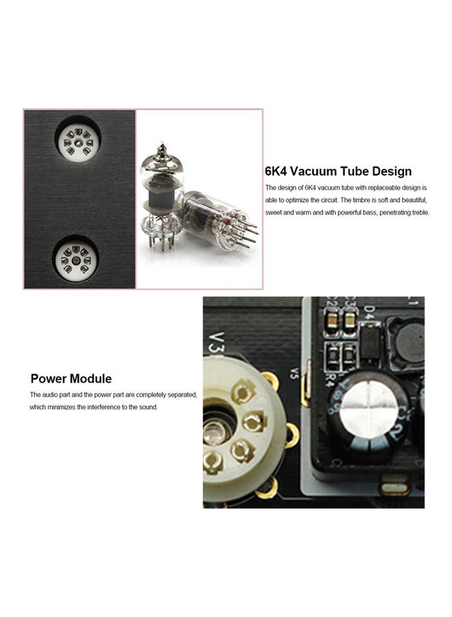 FX-AUDIO Mini HiFi Vacuum Tube Audio Preamplifier - EU Plug TUBE-03 Silver/Black  - Image 3