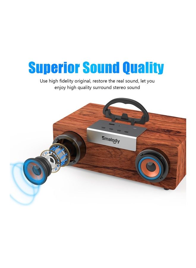 Smalody Wooden Bluetooth Speaker Coffee  - Image 5