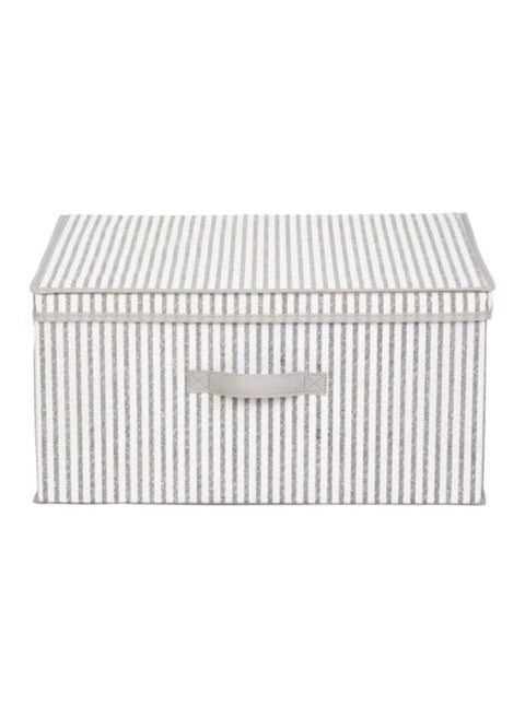 Ebase Strip Pattern Storage Box White/Grey 40x18x33cm
