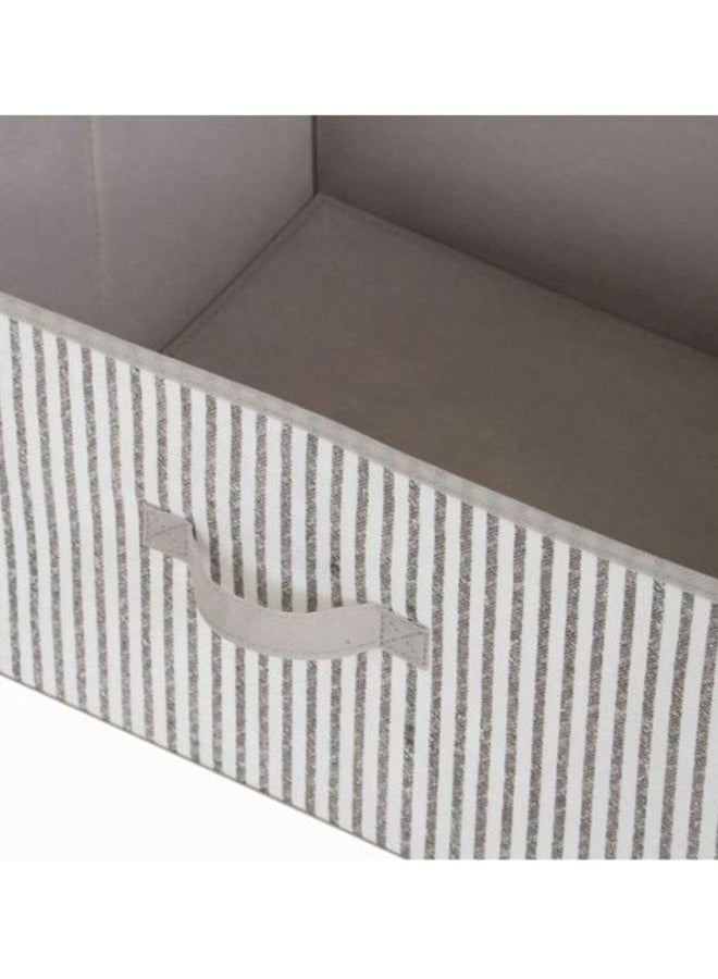 Home Box Ebase Strip Pattern Storage Box White/Grey 40x18x33cm  - Image 4