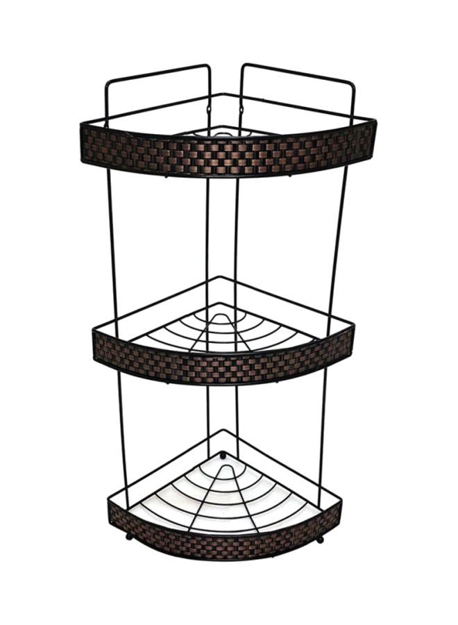 المفرج - سلة حمام بثلاثة رفوف أسود/ بني 57x26سم - Image 1