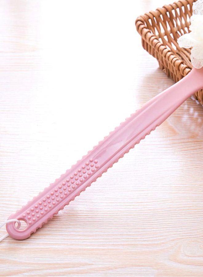 Beauenty Long Handle Bath Body Brush Pink/Yellow 35.5x7.3cm - Image 3