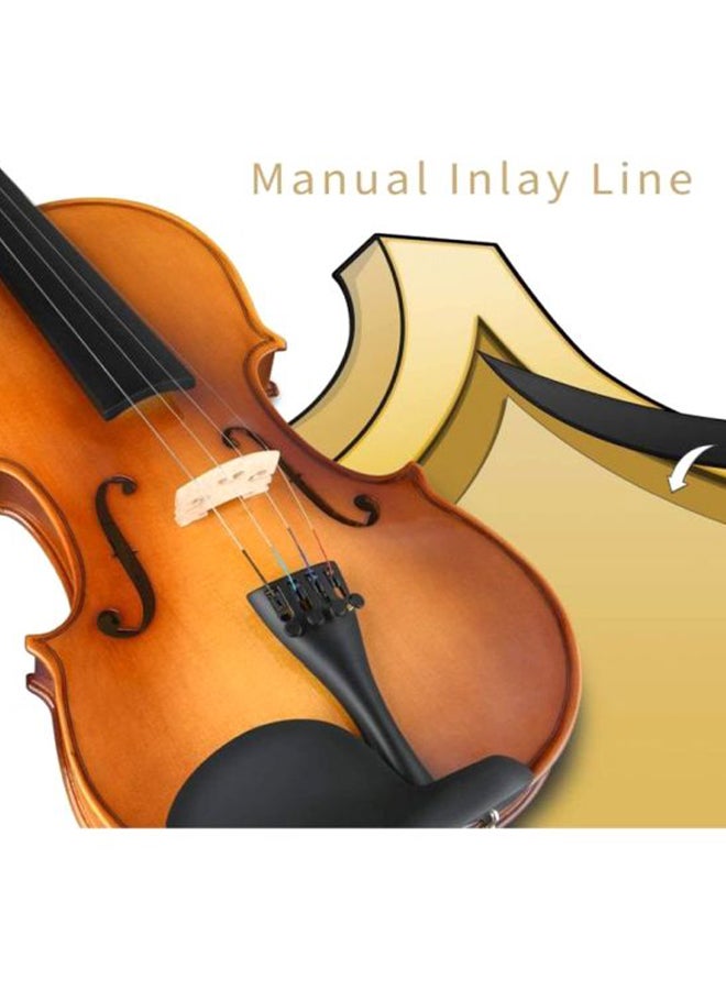 مايك ميوزيك آلة كمان خشبية سادة مع قوس عزف ومجموعة ملحقات - Image 5