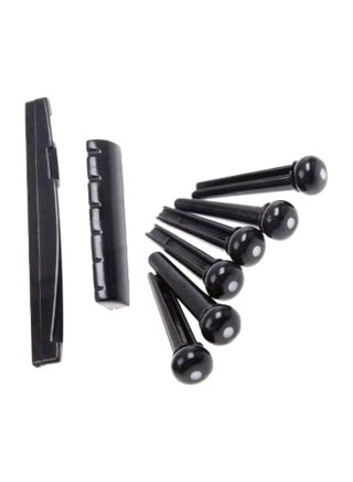 8-Piece Bridge Pins With Nuts And Saddle Bone - v1612015006/N40031642A_1