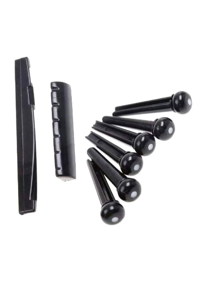 8-Piece Bridge Pins With Nuts And Saddle Bone