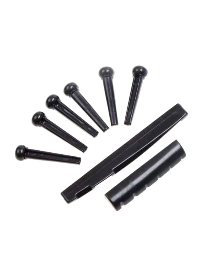 8-Piece Bridge Pins With Nuts And Saddle Bone