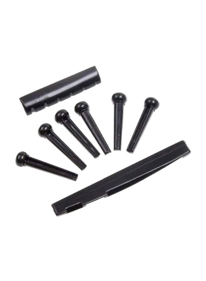 8-Piece Bridge Pins With Nuts And Saddle Bone