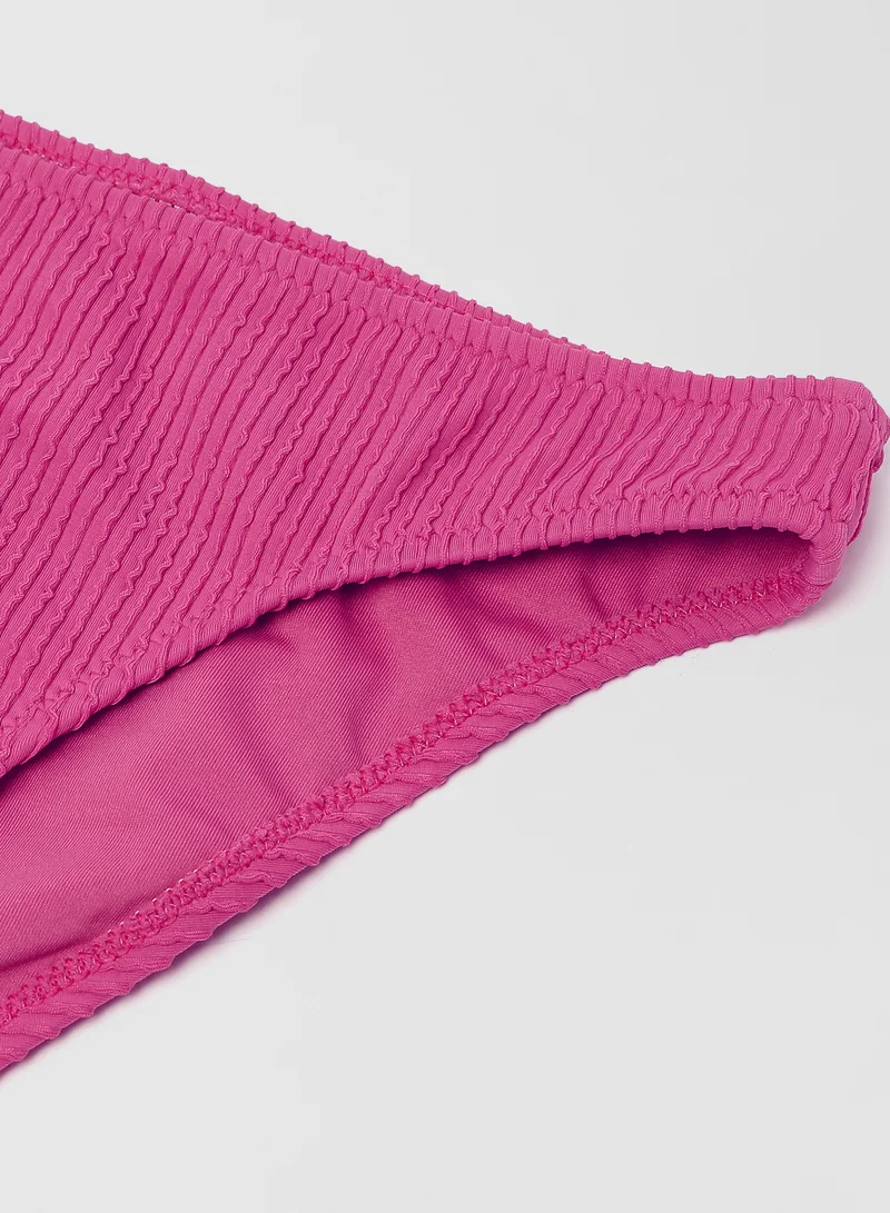 trendyol Textured Bikini Bottom Pink