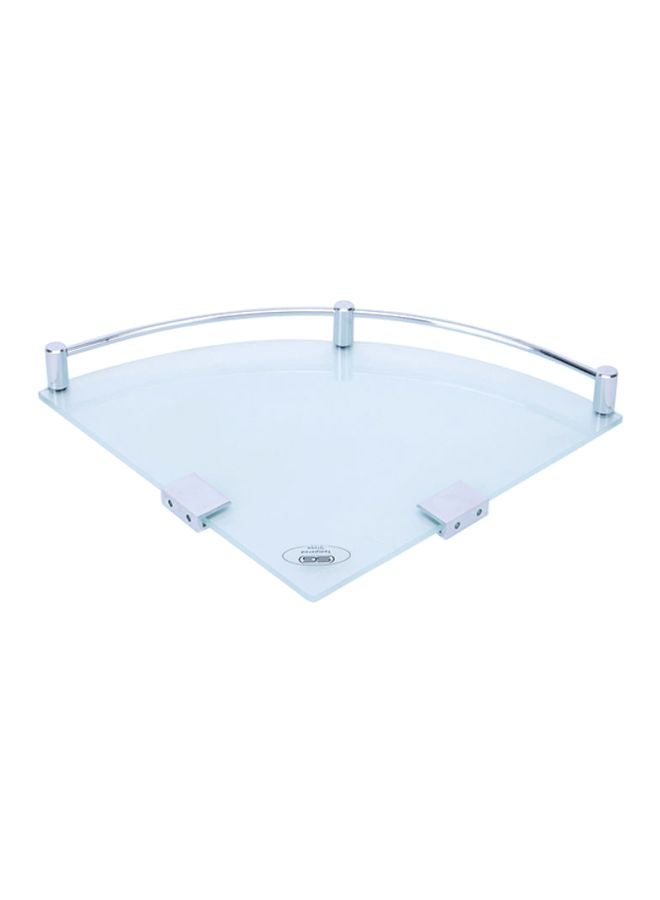 Frosted Sanity Corner Shelf Blue/Silver 25x3.5x25cm
