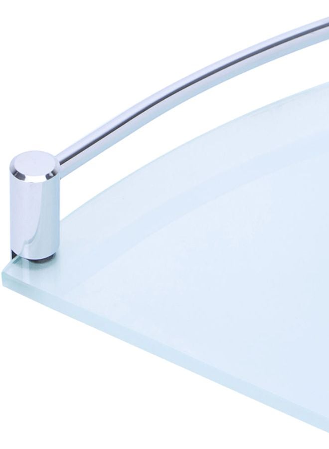 Frosted Sanity Corner Shelf Blue/Silver 25x3.5x25cm