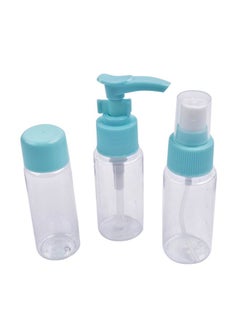 هوم كونسيبت طقم زجاجات تخزين محمولة من 3 قطع أزرق/شفاف Bottle 1(40), Bottle 2(40), Bottle3 (45)ملليلتر  - Image 1