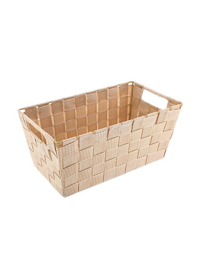 Home Box Fabric Strap Basket Beige 29x16x13cm  - Image 1