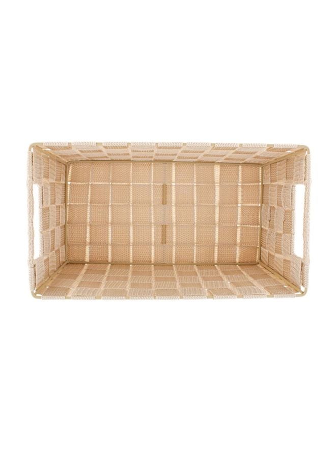 Home Box Fabric Strap Basket Beige 29x16x13cm  - Image 3