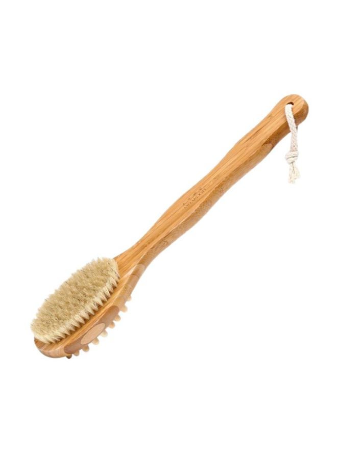 QiaoKai 2-Piece Double-Sided Body Brush Set Brown/Beige 40x7.5x5.5centimeter  - Image 2