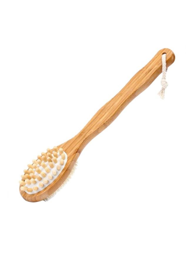 QiaoKai 2-Piece Double-Sided Body Brush Set Brown/Beige 40x7.5x5.5centimeter  - Image 3