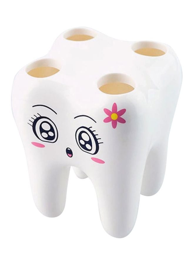 Beauenty Portable Toothbrush Holder White/Black/Pink 8.2x8.2x10.4cm  - Image 1