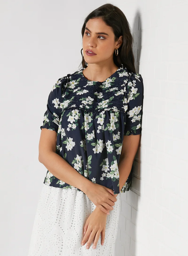 High Streets Floral Print Blouse