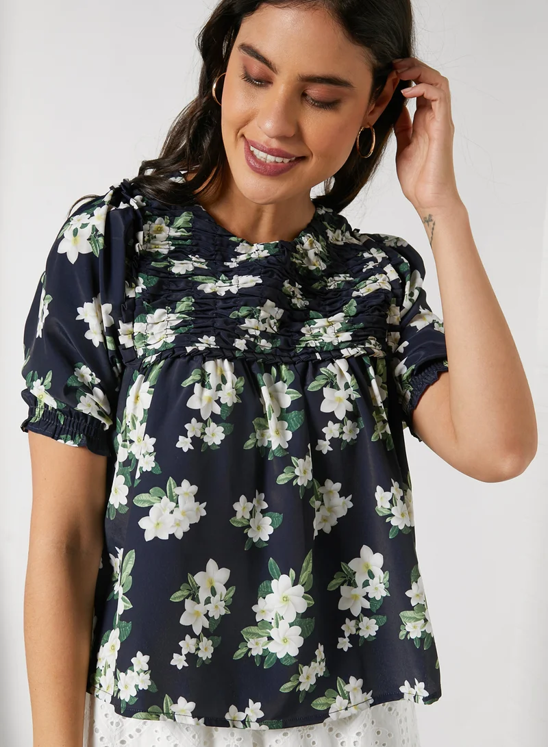 High Streets Floral Print Blouse