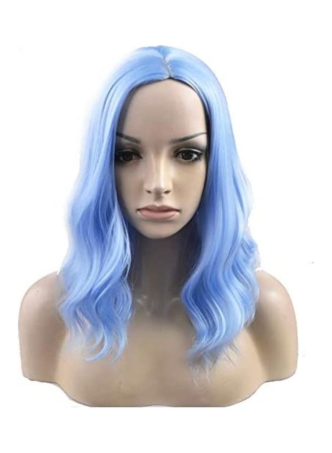 BERON Short Beach Wave Wig Light Blue 13.8inch 
