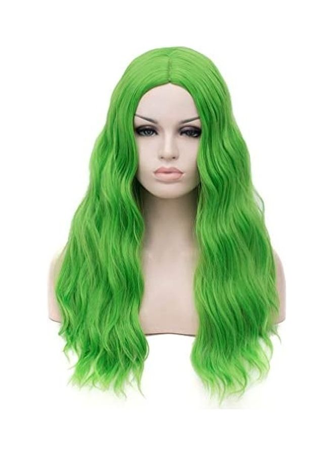 بيرون شعار مستعار طويل مموج أخضر 28بوصة