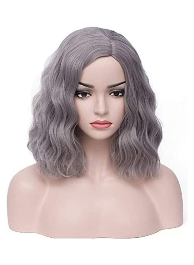 BERON Short Curly Bob Hair Extension Dark Grey 8inch 