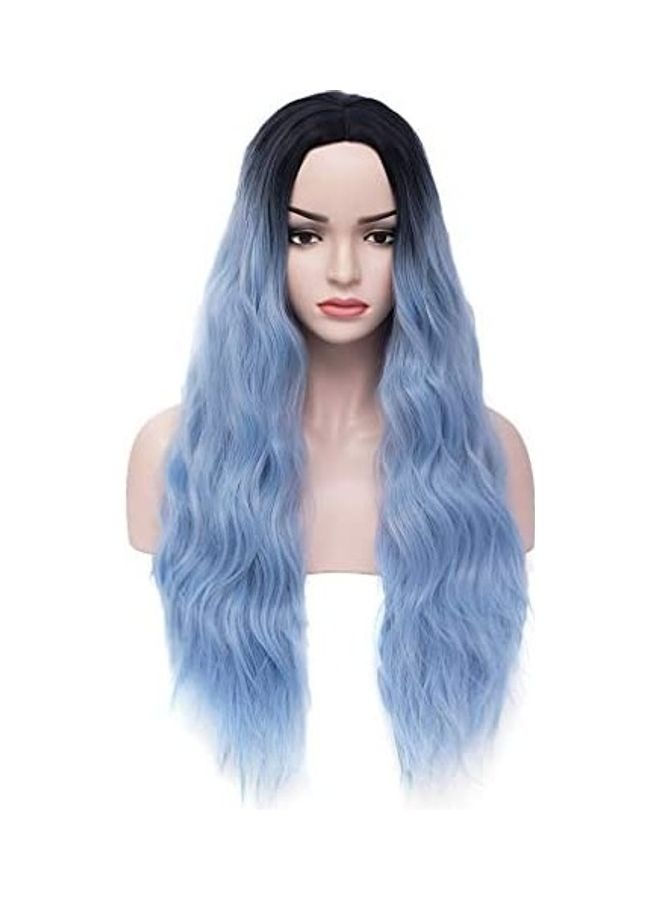 بيرون شعر مجعد أزرق 28بوصة