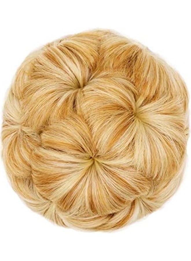 ون دور وصلة شعر بتصميم كعكة شنيون كالباليرينا بلوند 4.5بوصة