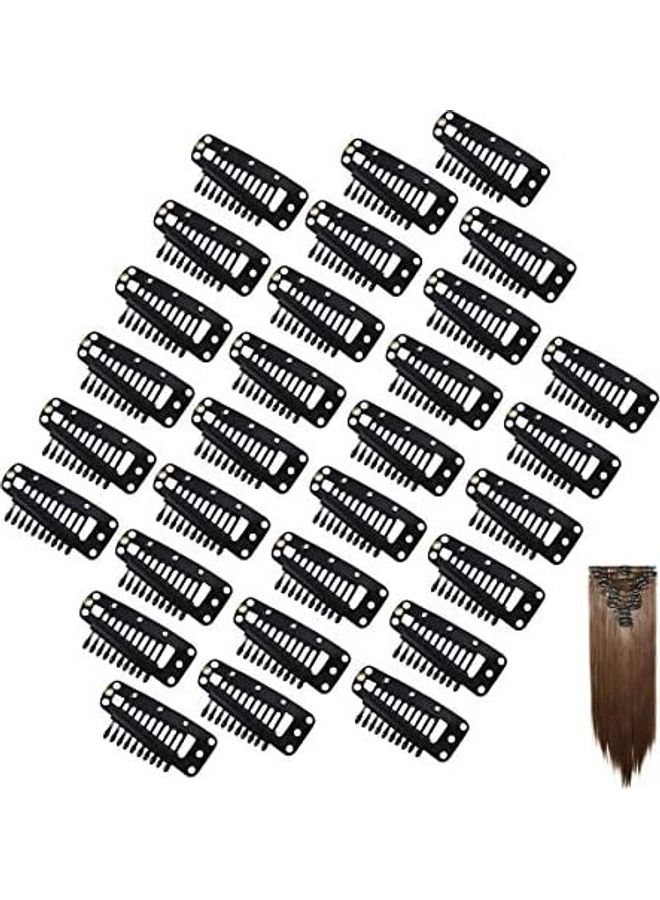 Dreamlover 30-Pack Stainless Steel Wig Clips Black 1.3 X 0.6inch 