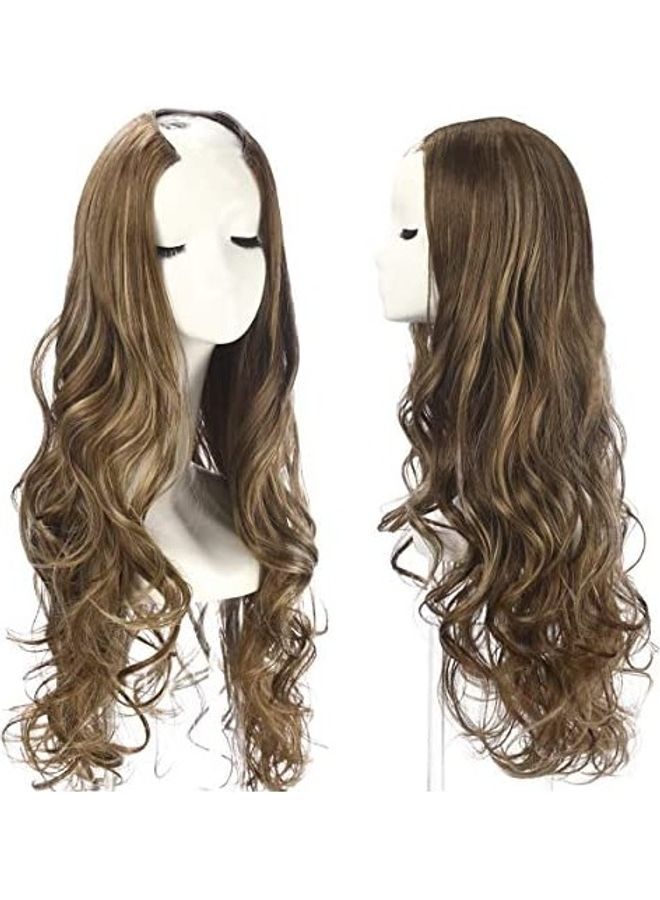 SARLA Clip In Half Wig Brown 5inch