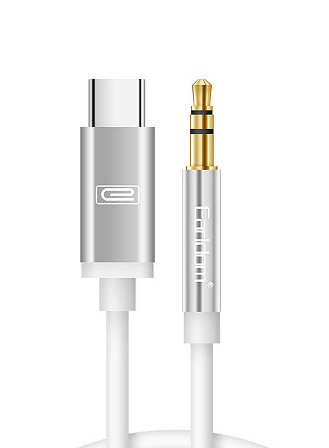 Earldom Type C To 3.5mm AUX Cable White - Image 1
