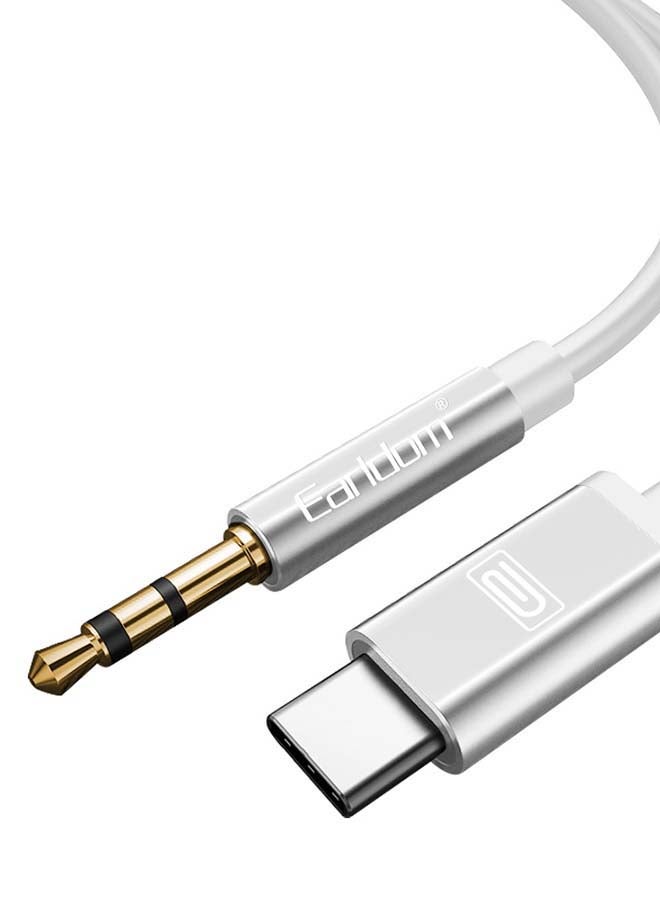 Earldom Type C To 3.5mm AUX Cable White - Image 2