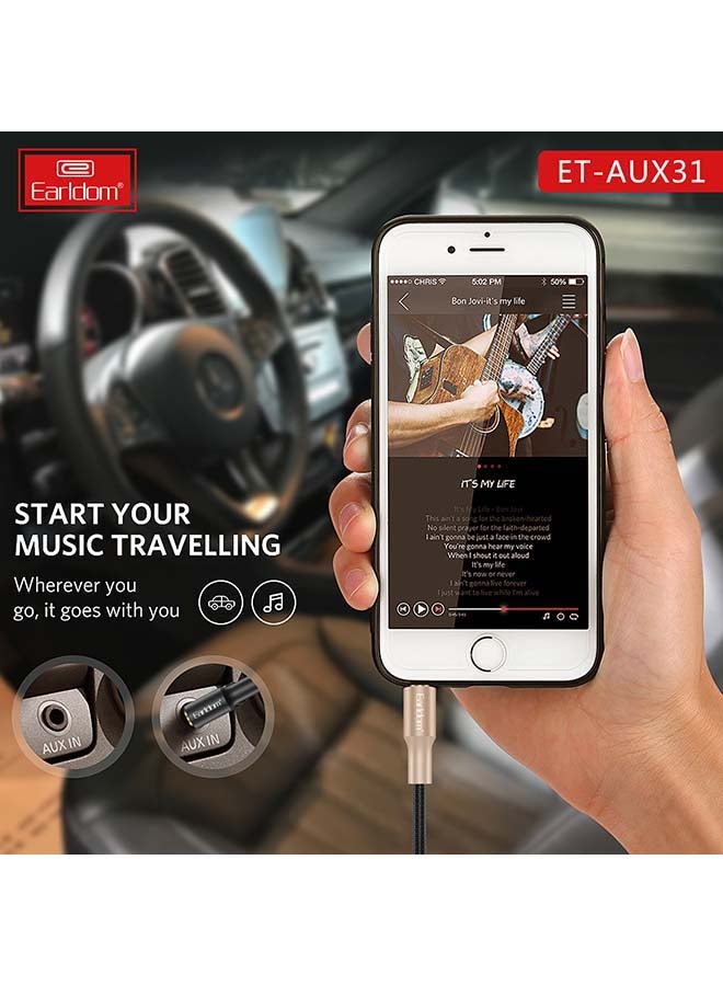 Earldom 3.5mm To 3.5mm AUX Audio Cable Gold  - Image 2