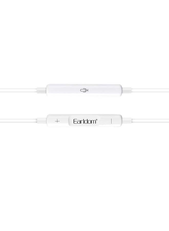 Earldom Type-C Port Wired In-Ear Earphone With Microphone White - Image 3