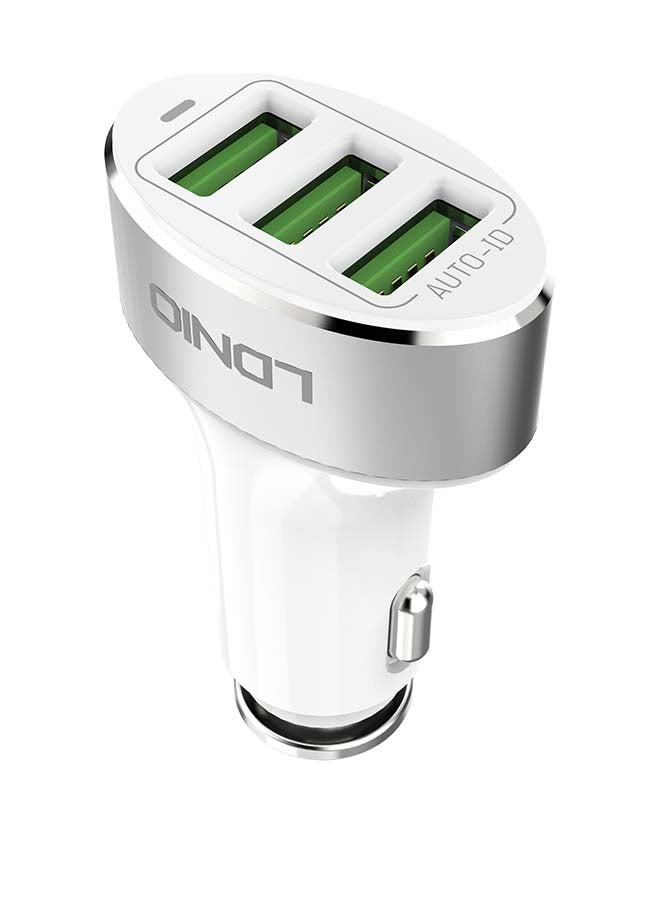 LDNIO Universal Car Charger 3 USB Ports silver - Image 1