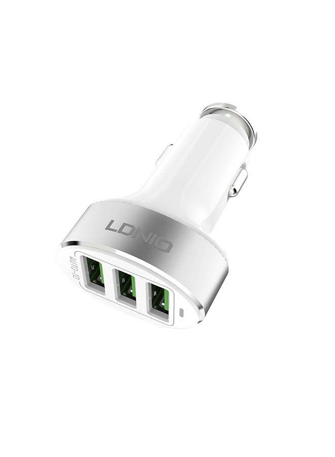 LDNIO Universal Car Charger 3 USB Ports silver - Image 2