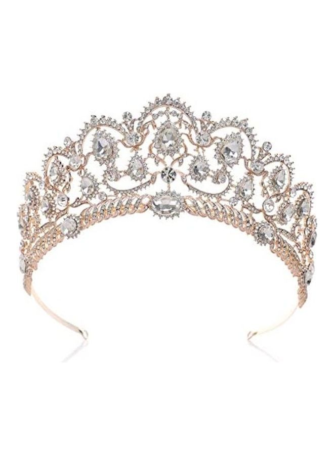 SWEETV Rhinestone Queen Tiara Gold/Silver 5.5inch 