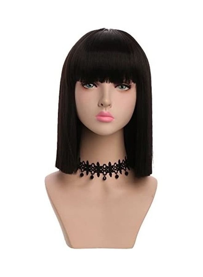 yuehong Straight Hair Wig Black 10inch 