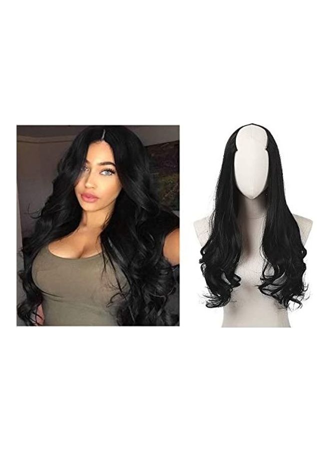 Long Curly Wave Hair Extension Black 24inch
